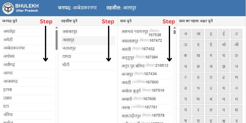 Select Location for Khatauni